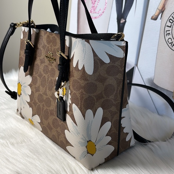 NWT💃Coach Mollie Tote Crossbody Bag 25 In Signature Canvas With Floral Print - Picture 2 of 12
